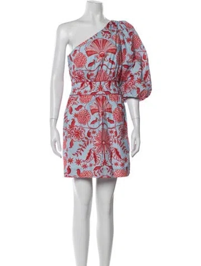 Pre-owned Cara Cara Floral Print Mini Dress In Blue