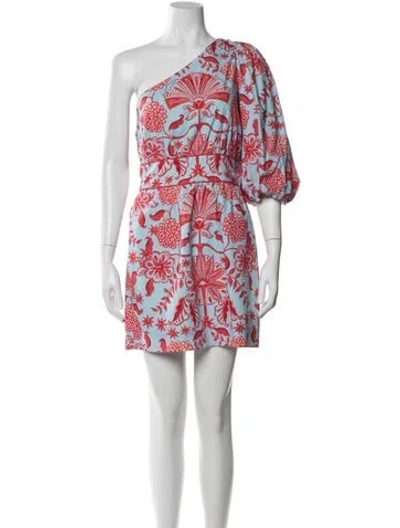 Pre-owned Cara Cara Floral Print Mini Dress In Blue