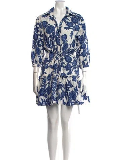 Pre-owned Cara Cara Floral Print Mini Dress In Blue