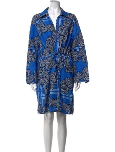 Pre-owned Cara Cara Floral Print Mini Dress In Blue