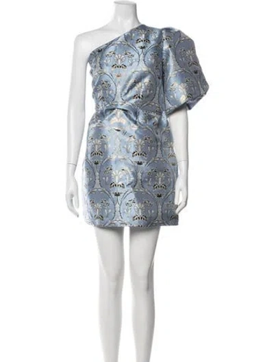 Pre-owned Cara Cara Floral Print Mini Dress In Blue
