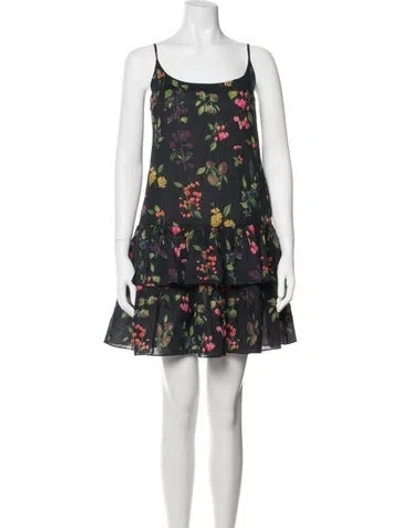 Pre-owned Cara Cara Floral Print Mini Dress In Blue