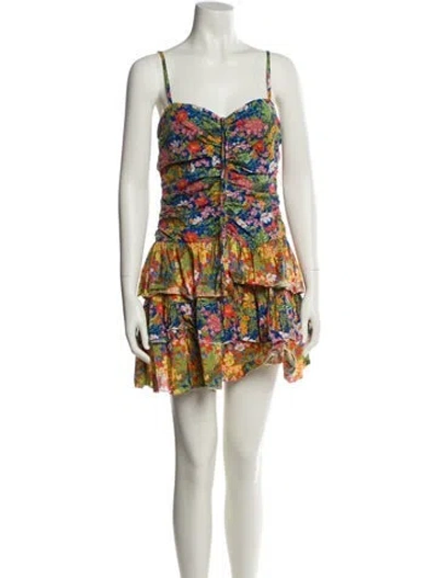 Pre-owned Cara Cara Floral Print Mini Dress In Multi