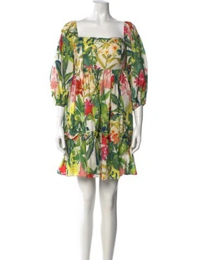 Pre-owned Cara Cara Floral Print Mini Dress In Multi
