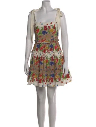 Pre-owned Cara Cara Floral Print Mini Dress In Multi