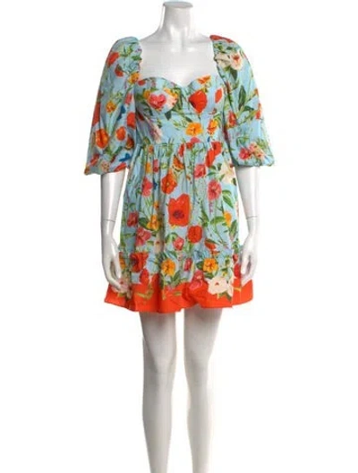Pre-owned Cara Cara Floral Print Mini Dress In Multi