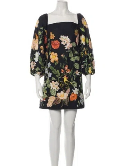 Pre-owned Cara Cara Floral Print Mini Dress In Multicolor