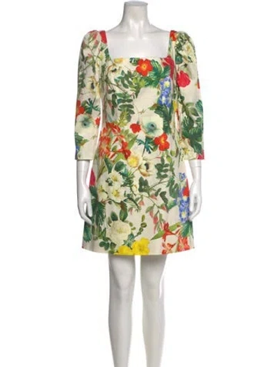 Pre-owned Cara Cara Floral Print Mini Dress In Neutral
