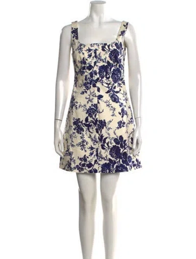 Pre-owned Cara Cara Floral Print Mini Dress In Neutral