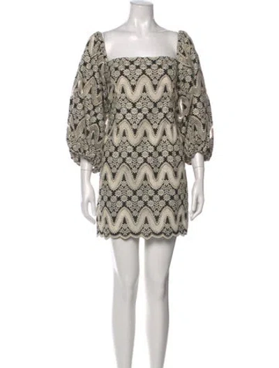 Pre-owned Cara Cara Floral Print Mini Dress In Neutral