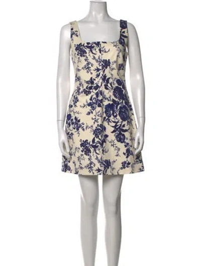 Pre-owned Cara Cara Floral Print Mini Dress In Neutrals