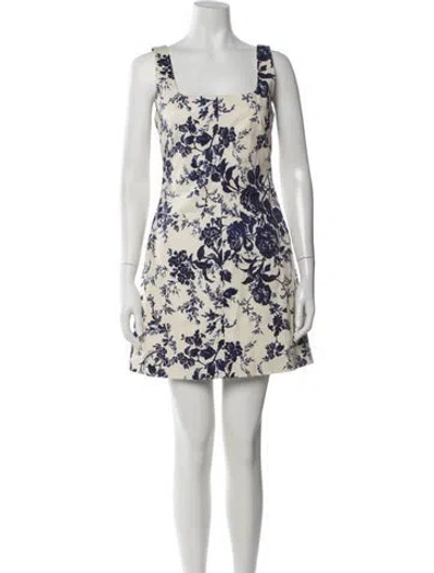 Pre-owned Cara Cara Floral Print Mini Dress In Neutrals