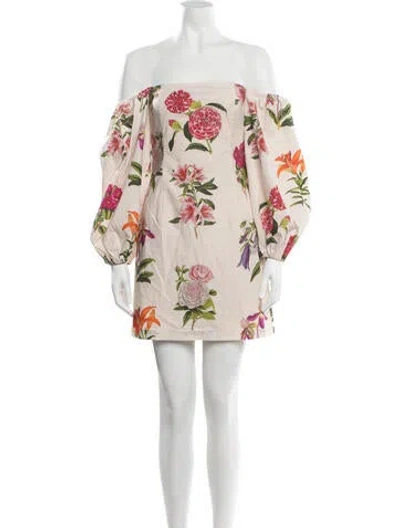 Pre-owned Cara Cara Floral Print Mini Dress In Neutrals