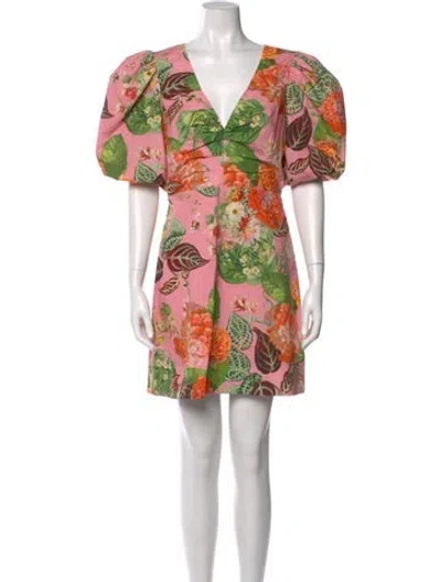 Pre-owned Cara Cara Floral Print Mini Dress In Orange