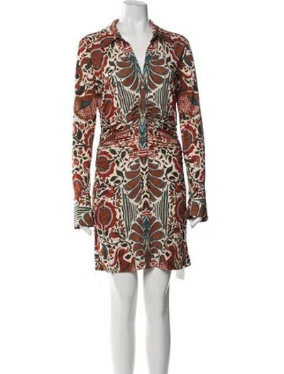 Pre-owned Cara Cara Floral Print Mini Dress In Orange