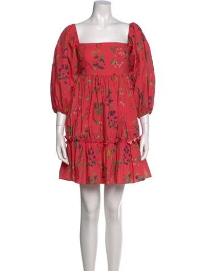 Pre-owned Cara Cara Floral Print Mini Dress In Pink