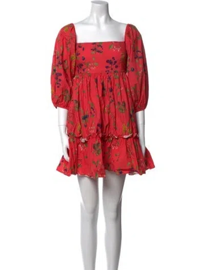 Pre-owned Cara Cara Floral Print Mini Dress In Pink