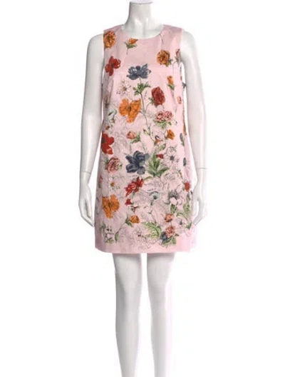 Pre-owned Cara Cara Floral Print Mini Dress In Pink