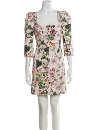 Pre-owned Cara Cara Floral Print Mini Dress In Pink