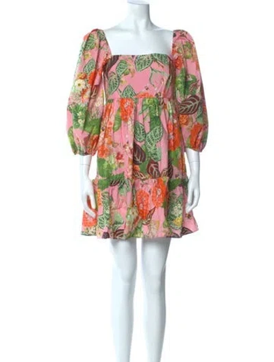 Pre-owned Cara Cara Floral Print Mini Dress In Pink