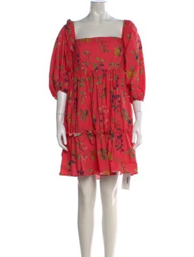 Pre-owned Cara Cara Floral Print Mini Dress In Pink