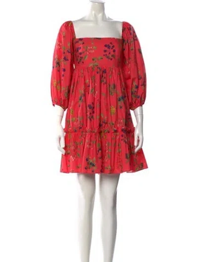 Pre-owned Cara Cara Floral Print Mini Dress In Pink