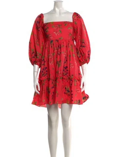Pre-owned Cara Cara Floral Print Mini Dress In Pink