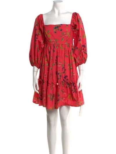Pre-owned Cara Cara Floral Print Mini Dress In Pink
