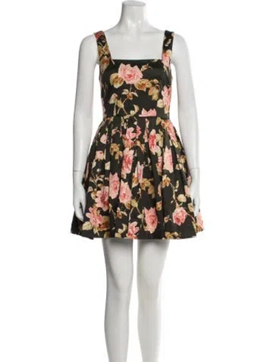 Pre-owned Cara Cara Floral Print Mini Dress W/ Tags In Black