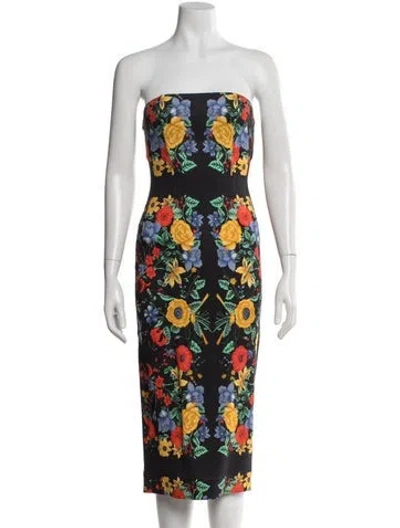 Pre-owned Cara Cara Floral Print Mini Dress W/ Tags In Black