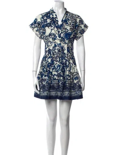Pre-owned Cara Cara Floral Print Mini Dress W/ Tags In Blue