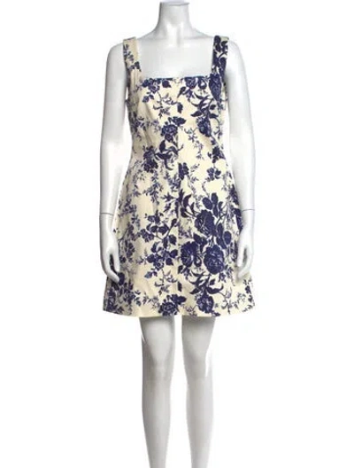 Pre-owned Cara Cara Floral Print Mini Dress W/ Tags In Blue