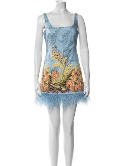 Pre-owned Cara Cara Floral Print Mini Dress W/ Tags In Blue