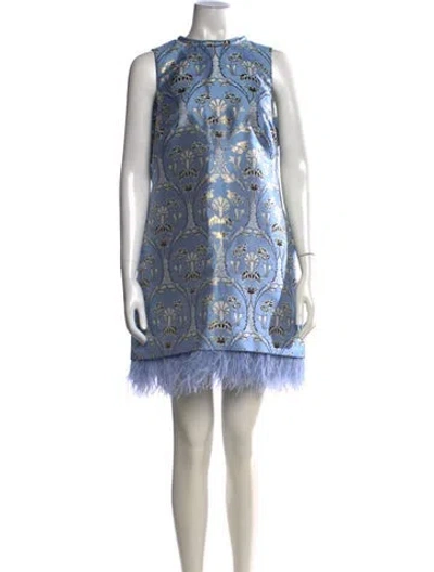 Pre-owned Cara Cara Floral Print Mini Dress W/ Tags In Blue