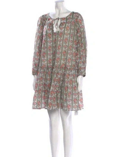 Pre-owned Cara Cara Floral Print Mini Dress W/ Tags In Neutral