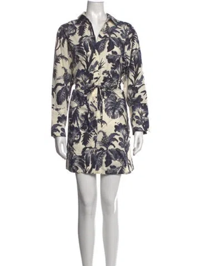 Pre-owned Cara Cara Floral Print Mini Dress W/ Tags In Neutrals