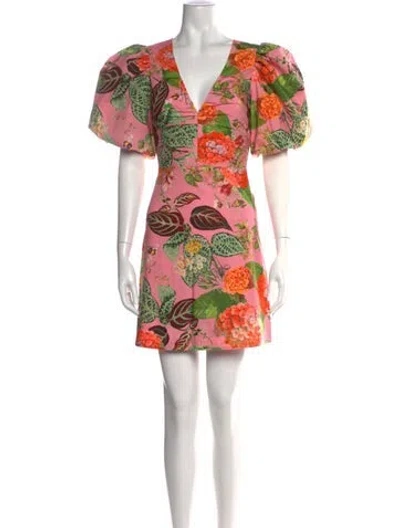Pre-owned Cara Cara Floral Print Mini Dress W/ Tags In Orange