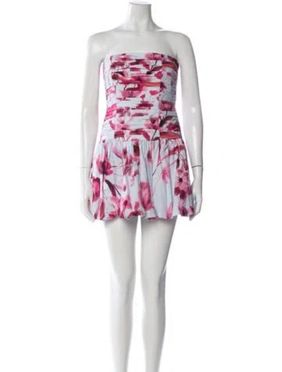 Pre-owned Cara Cara Floral Print Mini Dress W/ Tags In Pink