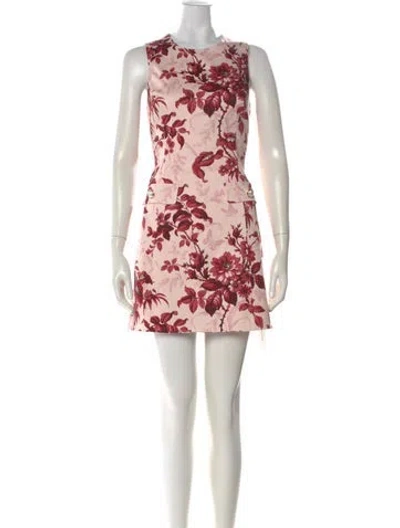 Pre-owned Cara Cara Floral Print Mini Dress W/ Tags In Pink