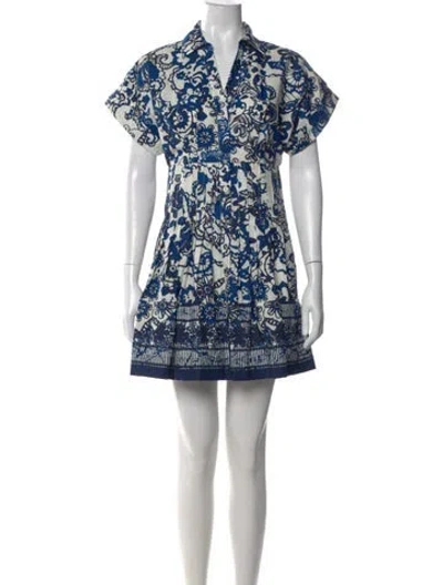 Pre-owned Cara Cara Floral Print Mini Dress W/ Tags In White