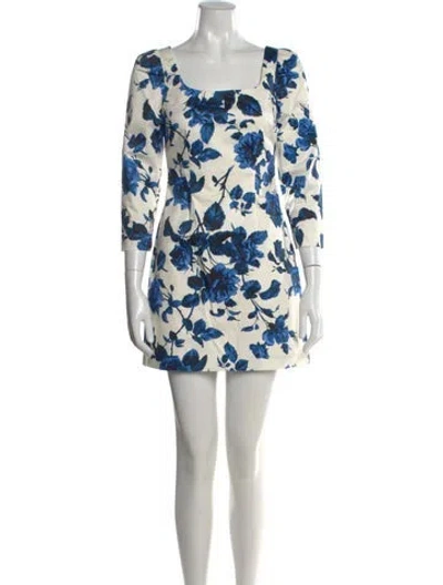Pre-owned Cara Cara Floral Print Mini Dress W/ Tags In White
