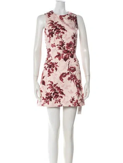 Pre-owned Cara Cara Floral Print Mini Dress W/ Tags In White