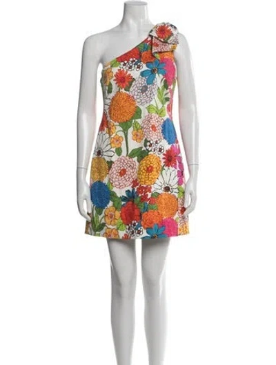 Pre-owned Cara Cara Floral Print Mini Dress W/ Tags In White