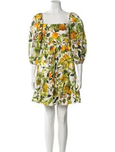Pre-owned Cara Cara Floral Print Mini Dress In White