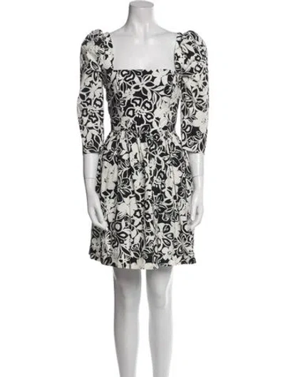 Pre-owned Cara Cara Floral Print Mini Dress In White