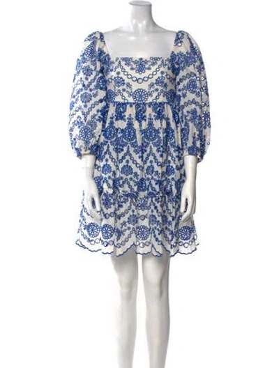 Pre-owned Cara Cara Floral Print Mini Dress In White