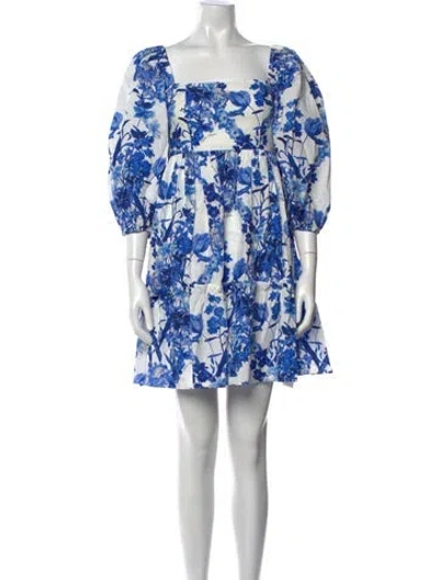Pre-owned Cara Cara Floral Print Mini Dress In White
