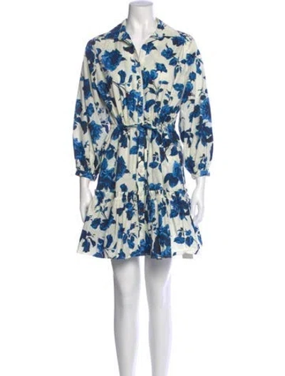 Pre-owned Cara Cara Floral Print Mini Dress In White
