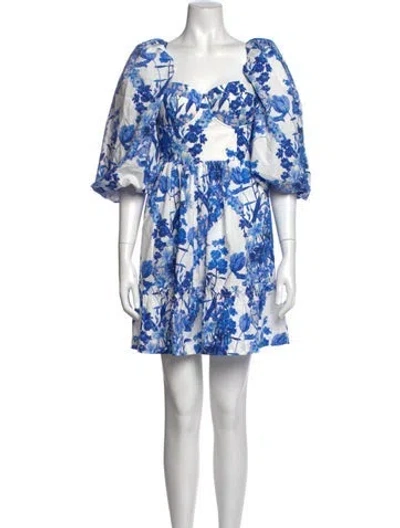 Pre-owned Cara Cara Floral Print Mini Dress In White