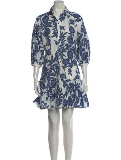 Pre-owned Cara Cara Floral Print Mini Dress In White